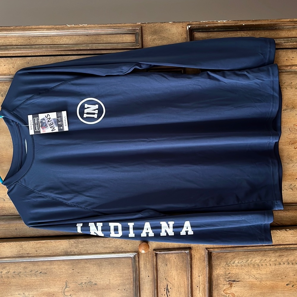 Mens size small sun shirt with “Indiana” down one sleeve